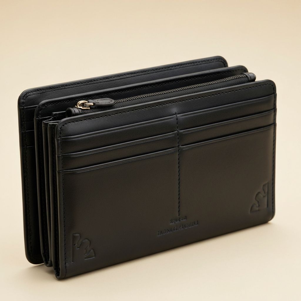 클래식 블랙 중지갑