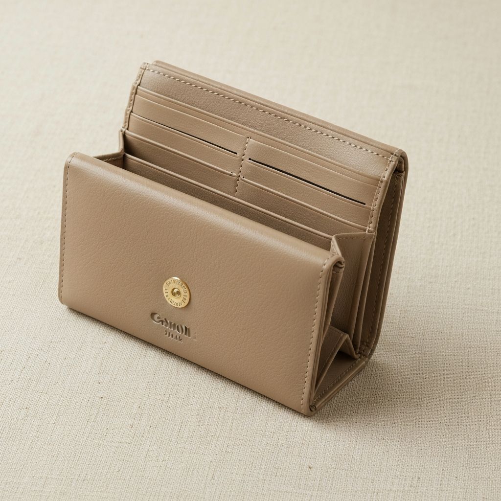 토프 베이지 중지갑